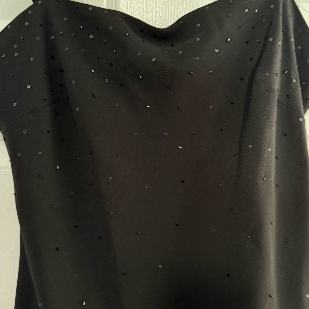 Evan Picone Strapless Black Dress with Sequin Detail